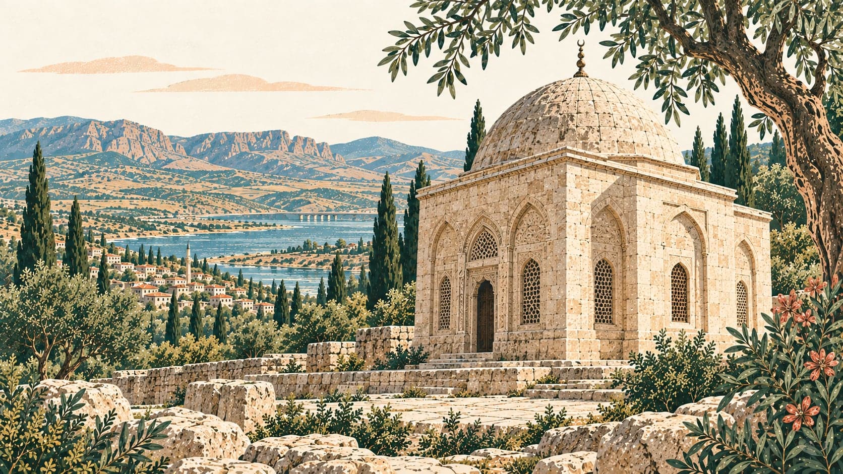 Illustration of Abuzer Gaffari Tomb, Adıyaman