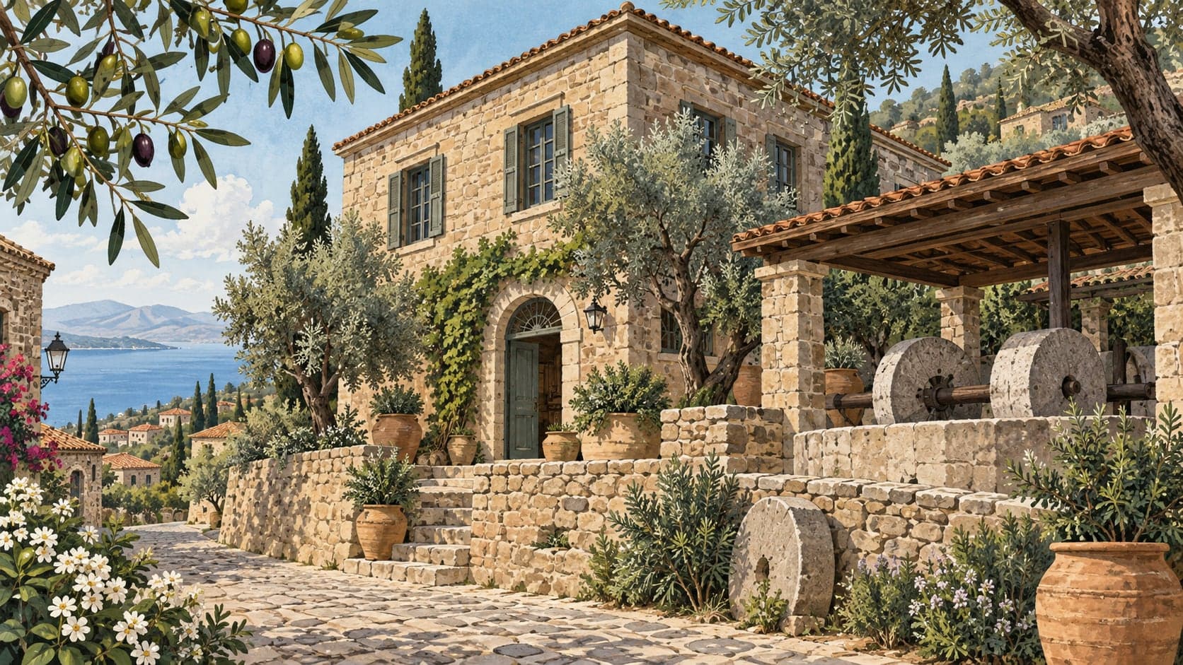 Illustration of Adatepe Olive Oil Museum, Çanakkale