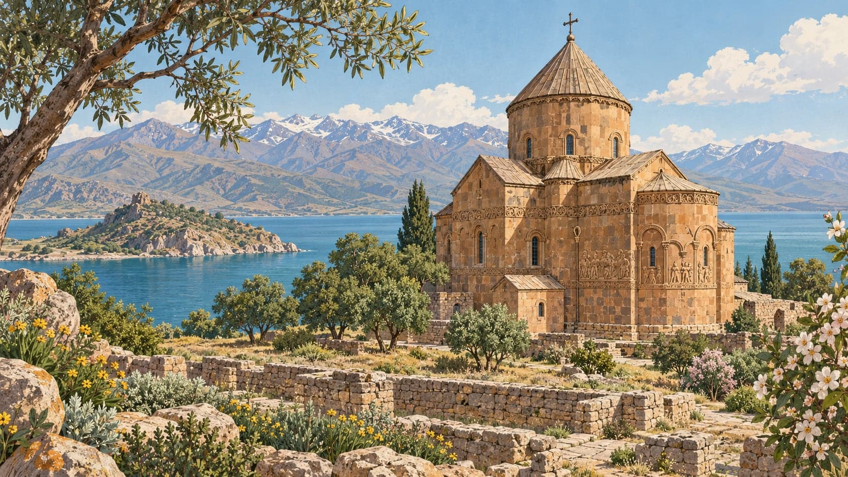Illustration of Akdamar Memorial Museum (Kutsal Haç Church), Van