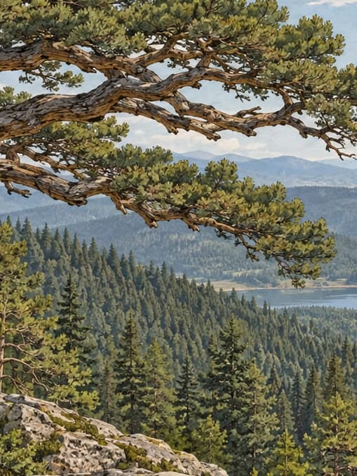 Illustration of Akdoğan and Rüzgarlar Ebe Pine Nature Conservation Area, Bolu