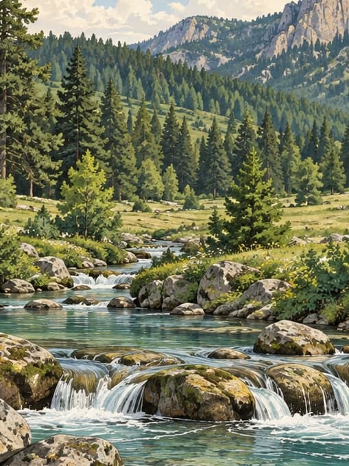 Illustration of Aksu Nature Park, Çorum