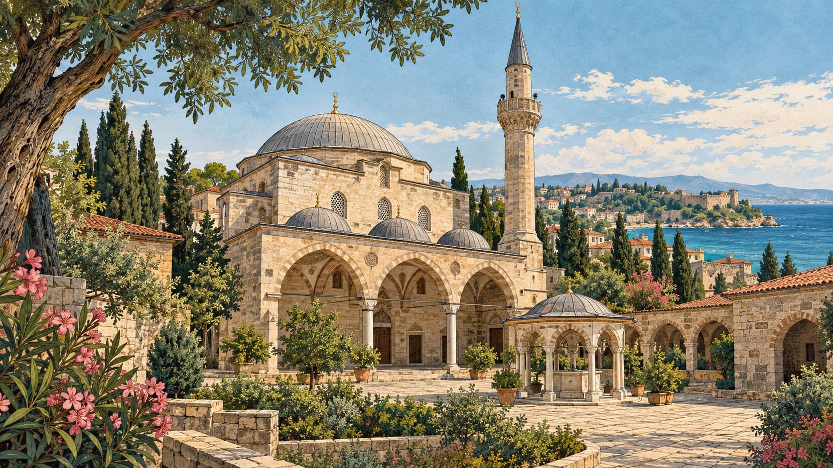 Illustration of Alaaddin Mosque, Sinop