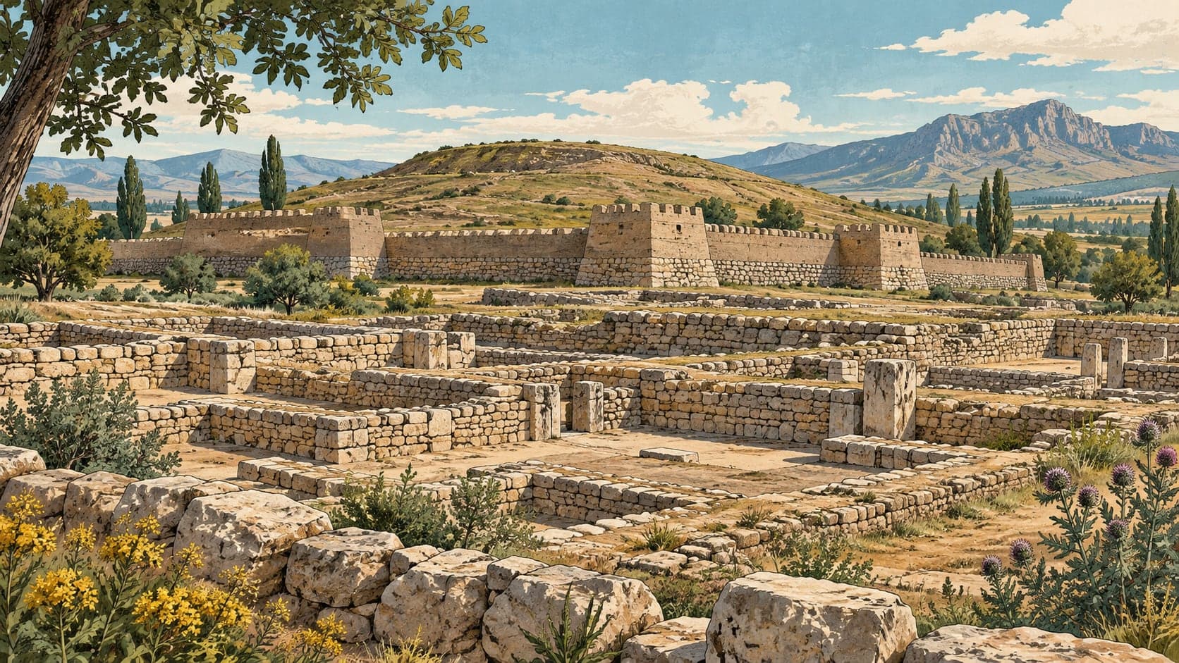 Illustration of Alacahöyük Archaeological Site, Çorum