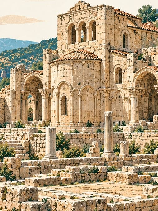Illustration of Alahan Manastırı, Mersin