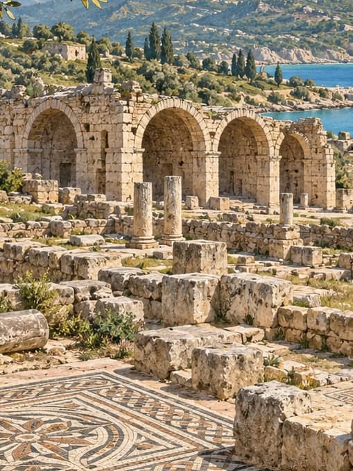 Illustration of Anamorium Archaeological Site, Mersin