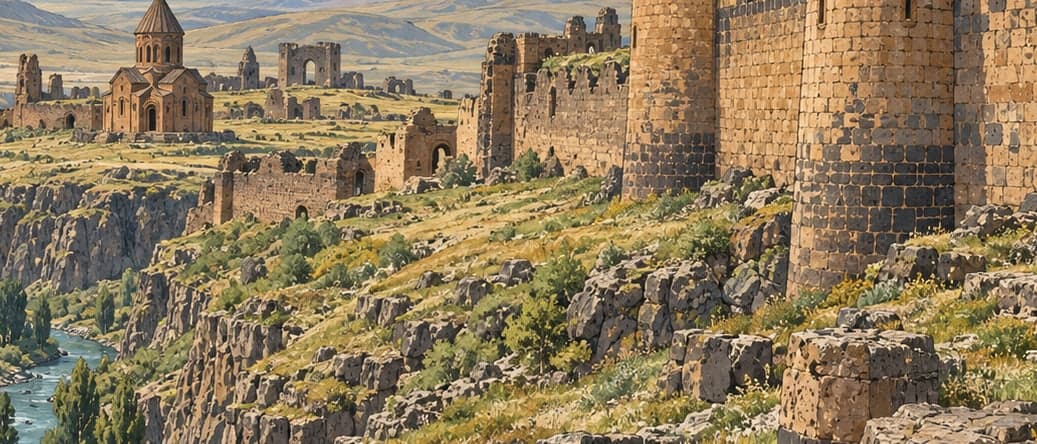 Illustration of Ani City Walls, Kars