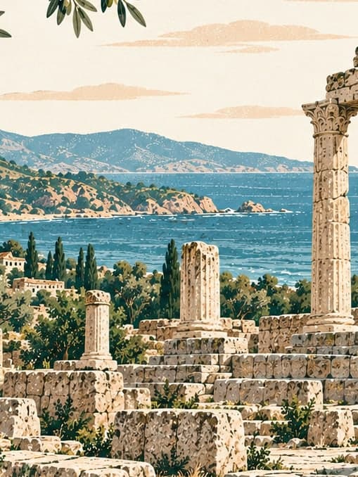 Illustration of Antandros Ancient City, Balıkesir