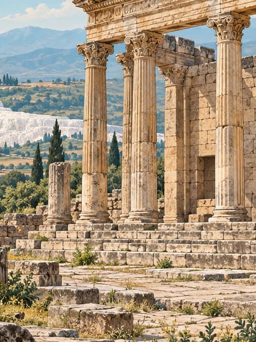 Illustration of Apollon Lairbenos Temple, Denizli