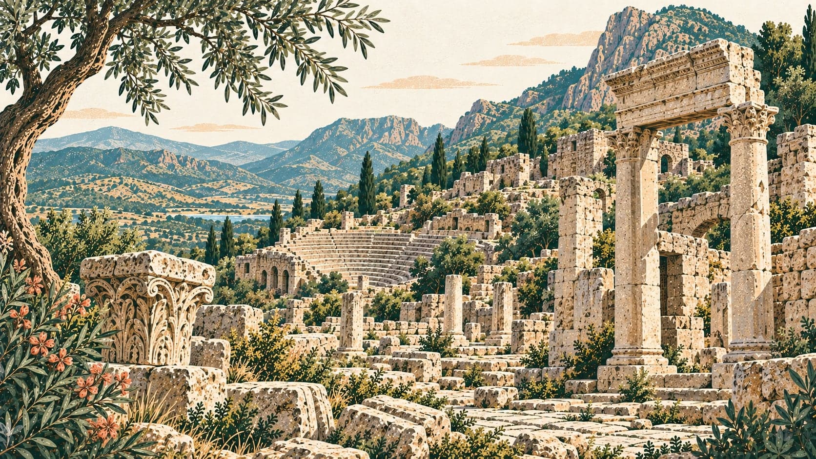 Illustration of Ariassos Ancient City, Antalya