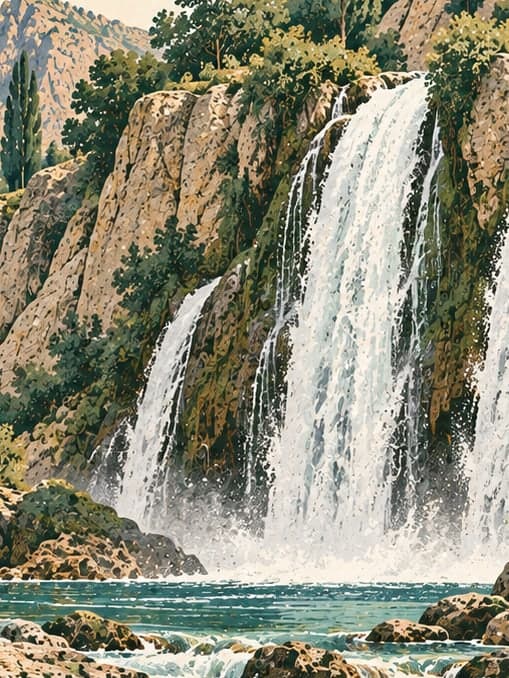 Illustration of Ava Ore Waterfall, Hakkari