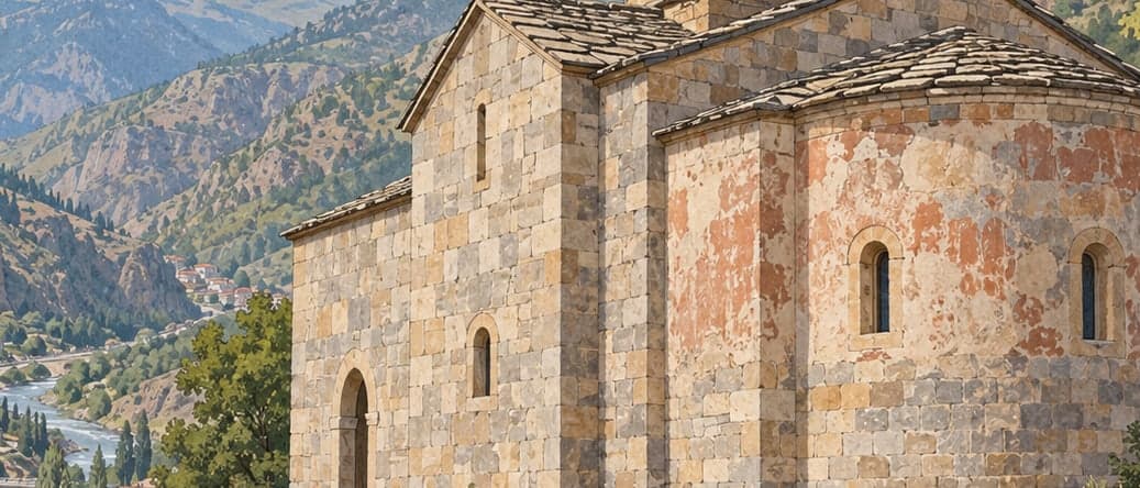 Illustration of Aydınlar Church, Gümüşhane