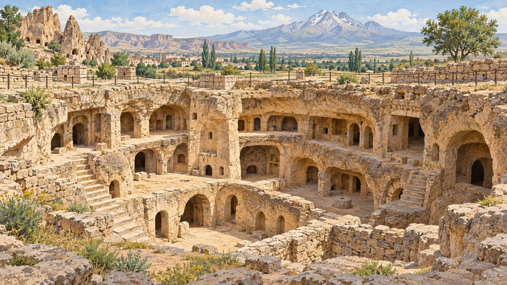 Illustration of St. Mercurius Underground City, Aksaray