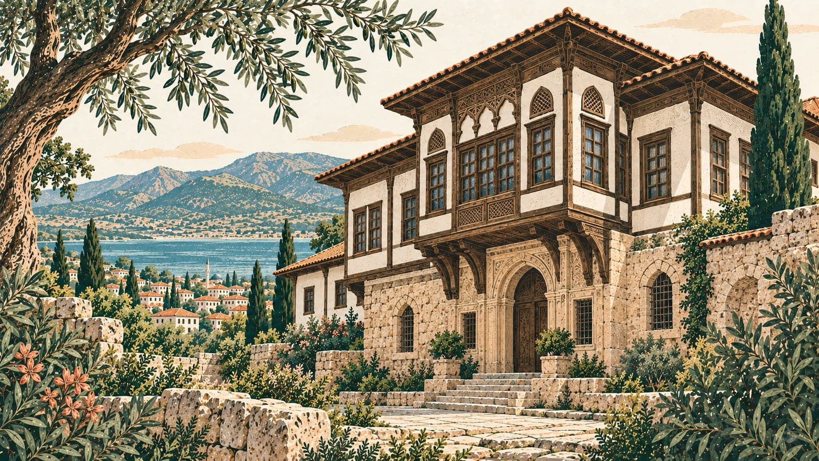 Illustration of Bakibey Mansion, Burdur