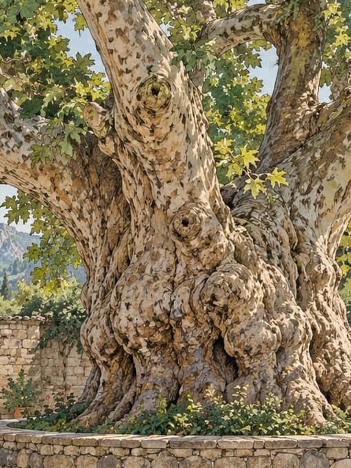 Illustration of Bayır Plane Tree Natural Monument, Muğla