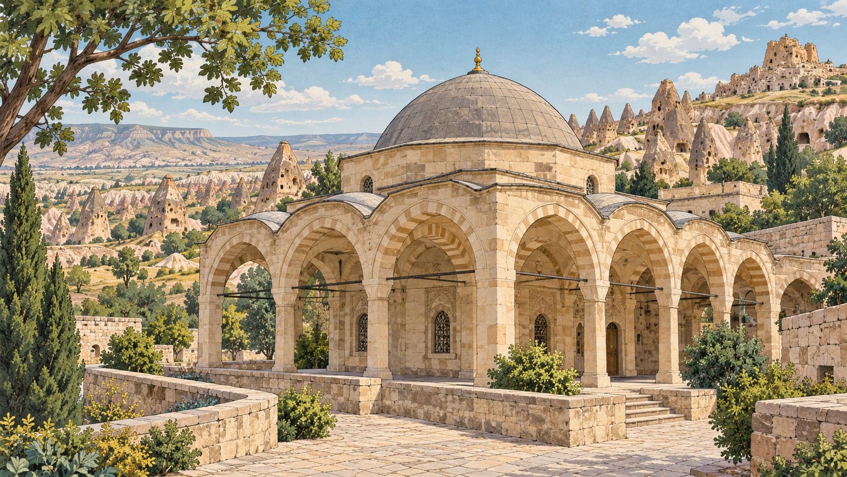 Illustration of Bektaş Efendi Tomb, Nevşehir