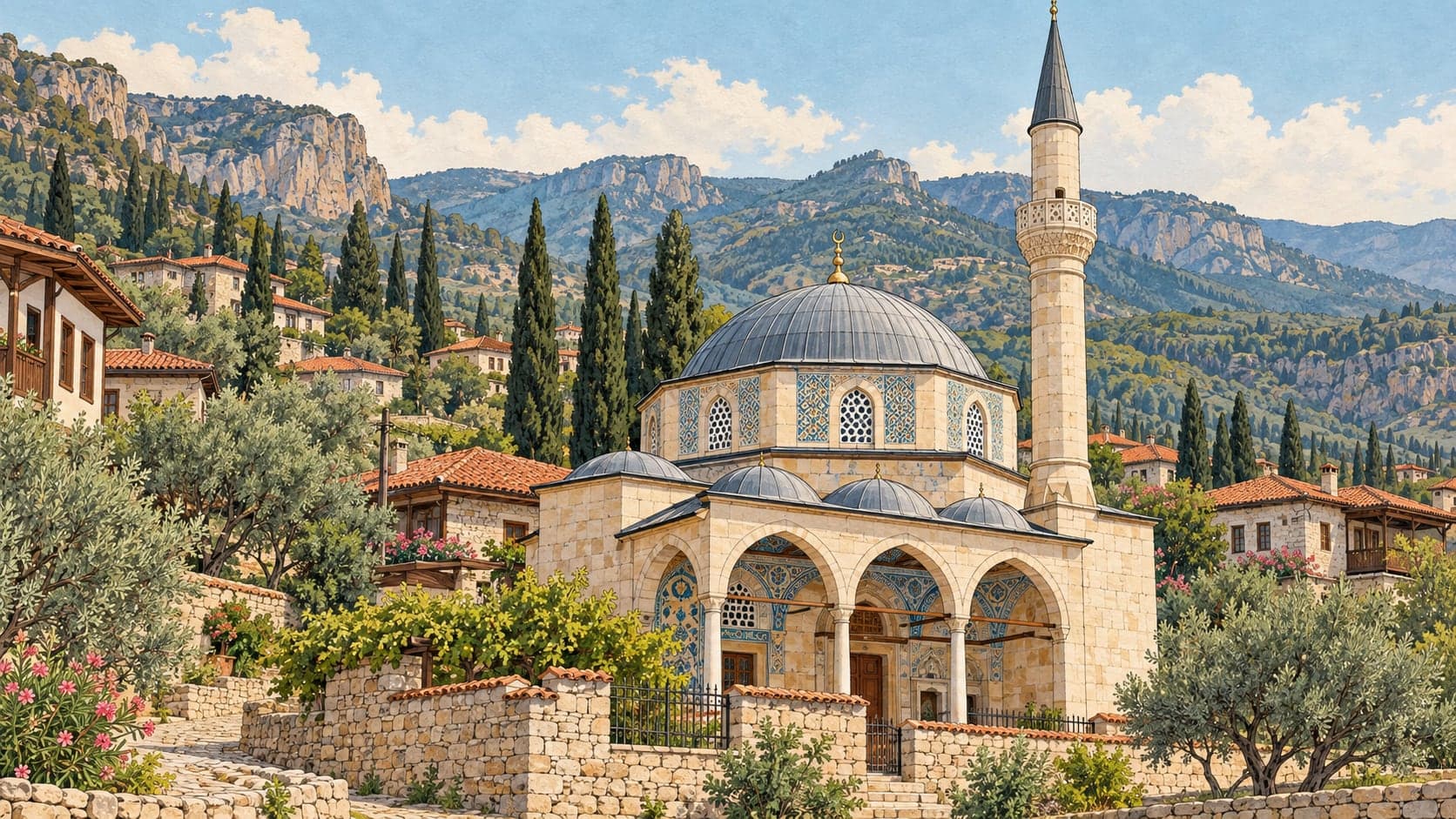 Illustration of Belenardıç Village Mosque, Denizli