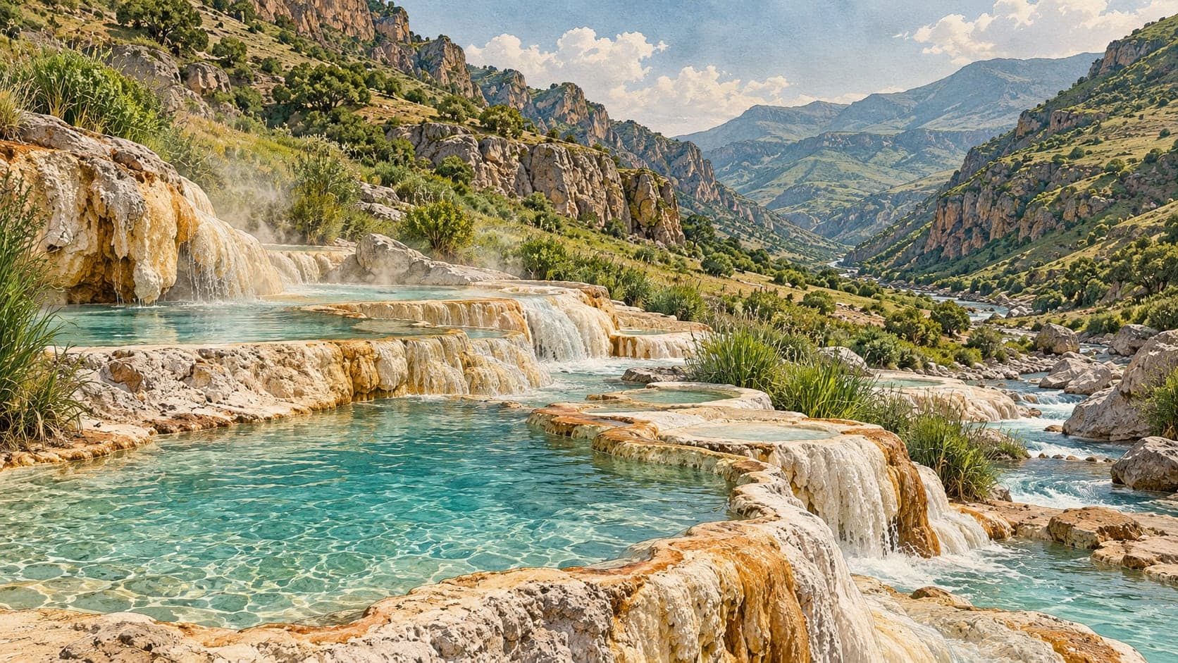 Belkıs Ana Hot Spring / Hısta Hot Spring çizimi, Şırnak