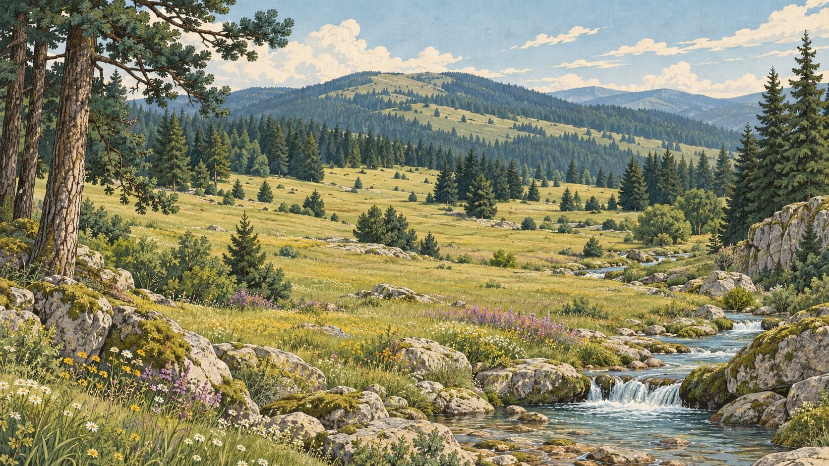 Illustration of Beşpınarlar Nature Park, Bolu