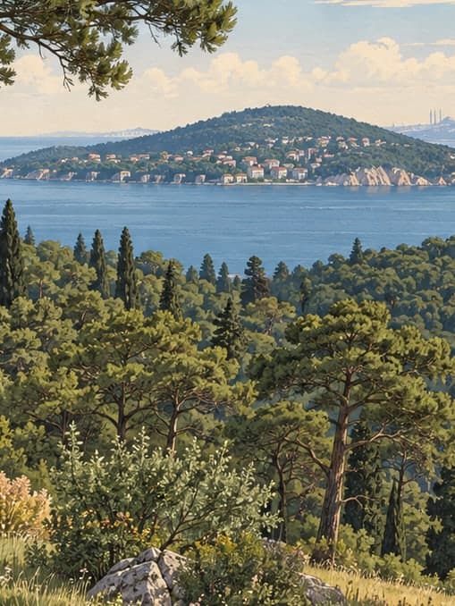 Illustration of Büyükada Nature Park, İstanbul