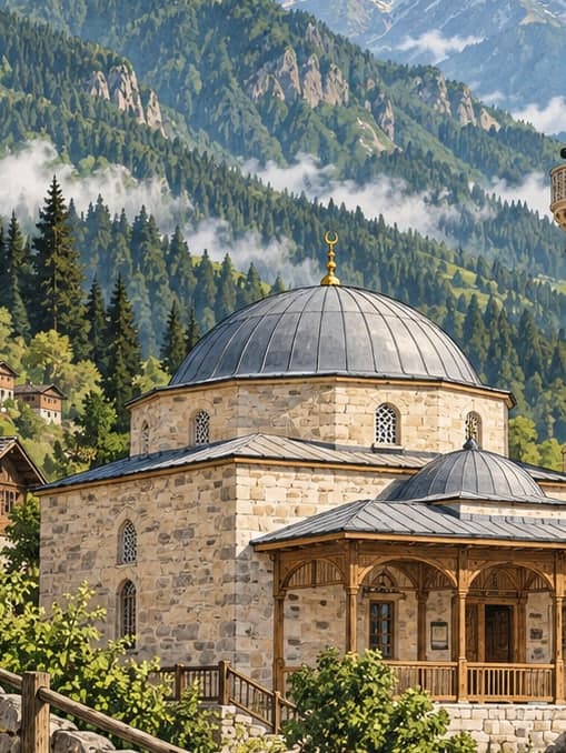 Illustration of Camili Village Mosque, Artvin