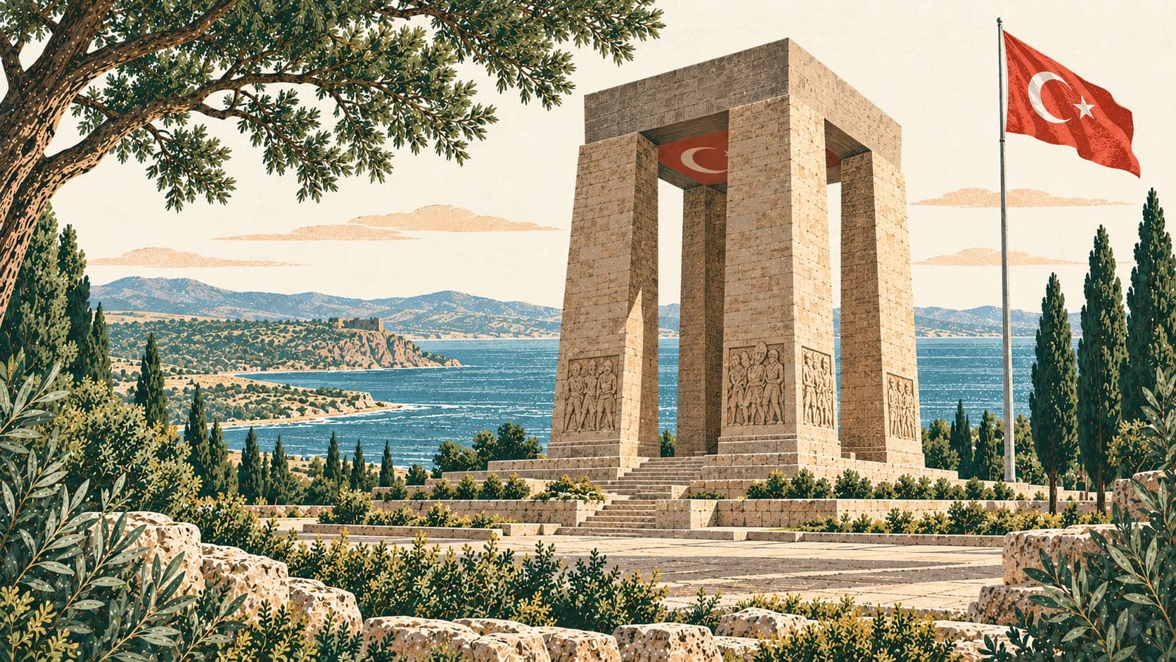 Illustration of Çanakkale Şehitler Abidesi, Çanakkale