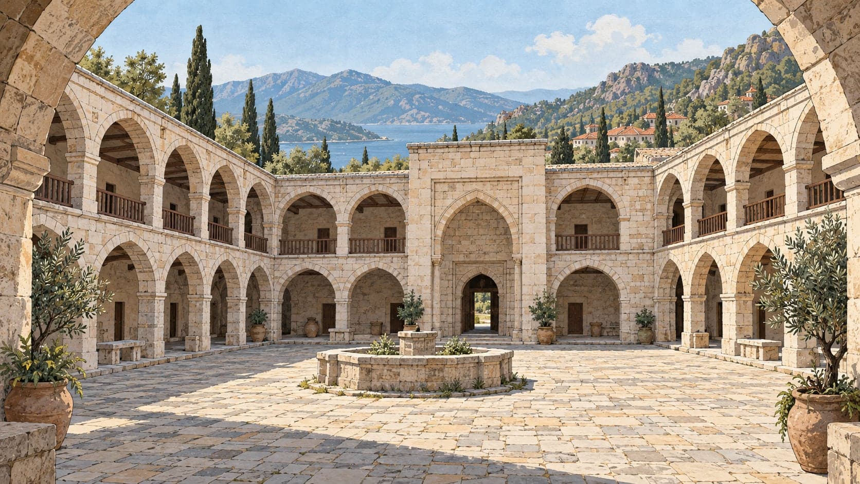 Illustration of Çöllüoğlu Caravanserai, Muğla