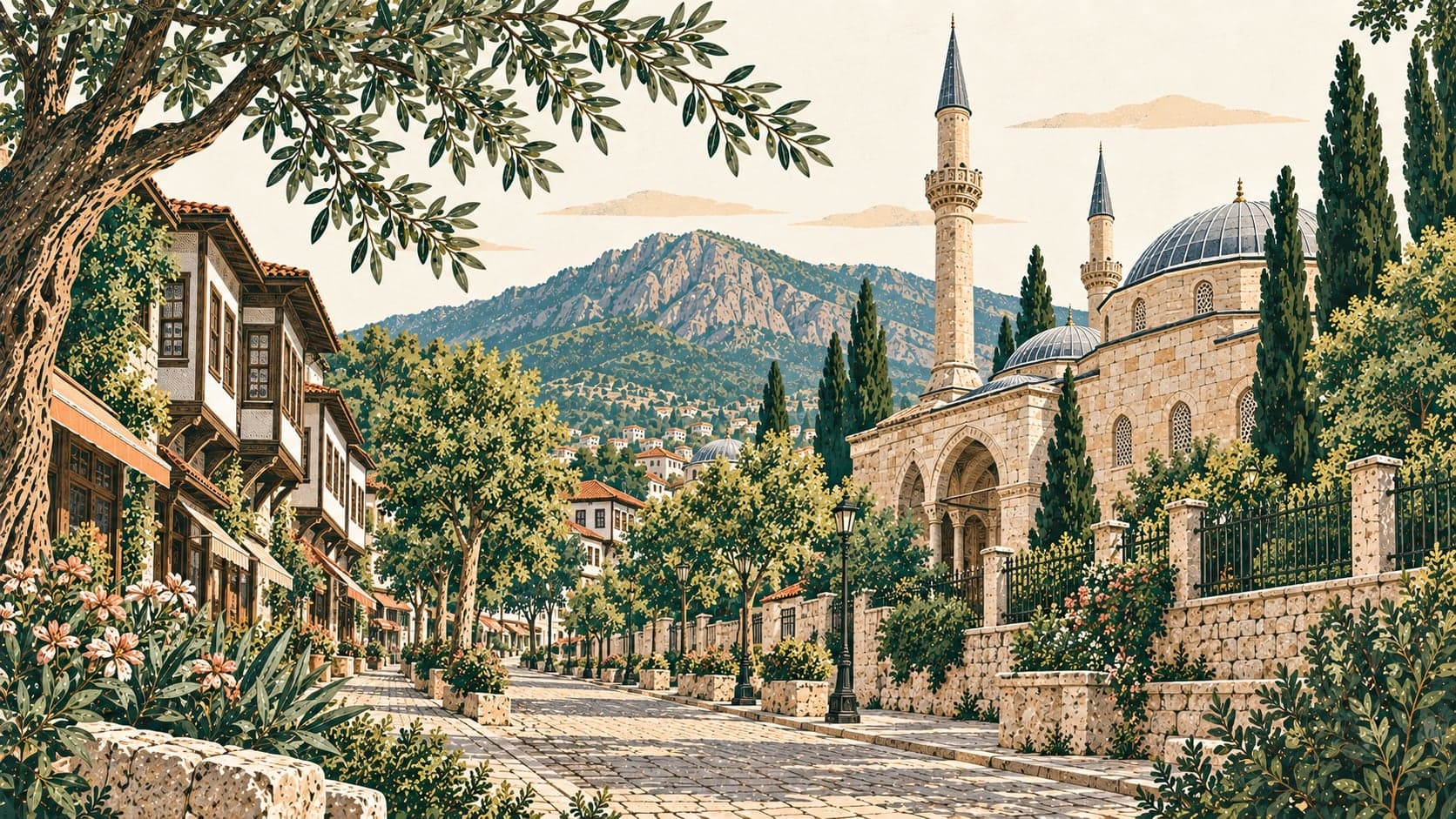 Illustration of Cumhuriyet Caddesi, Bursa