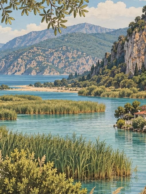 Illustration of Dalyan, Muğla