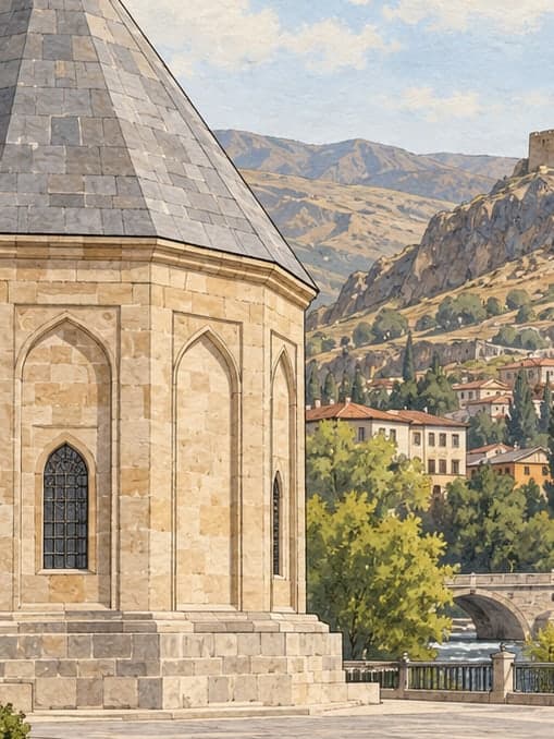 Illustration of Dede Korkut Tomb Tower, Bayburt