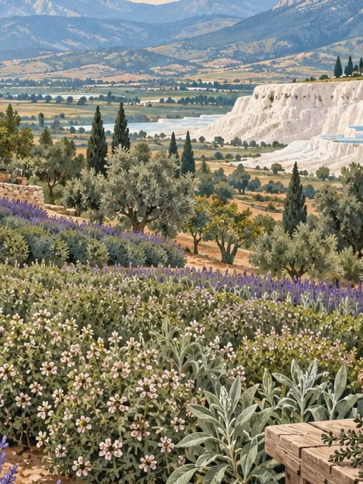 Illustration of Denizli Gözler Thyme-Lavender-Sage Gardens, Denizli