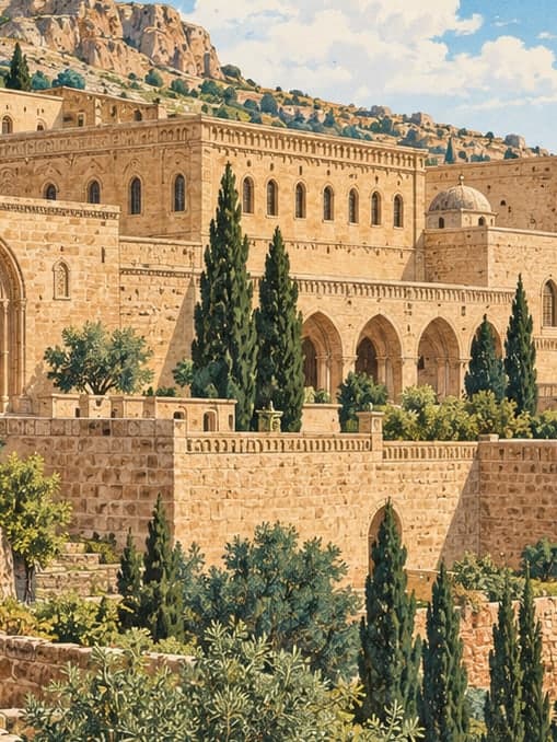 Illustration of Deyrulzafaran Monastery, Mardin