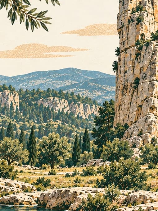 Illustration of Dikilitaş Nature Park, Mersin