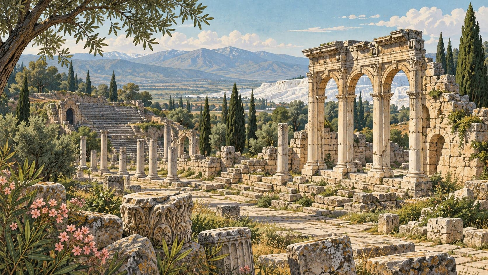 Illustration of Dionysopolis Ancient Cities, Denizli