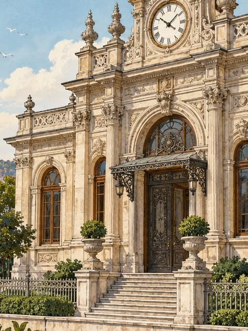 Illustration of Dolmabahçe Clock Museum, İstanbul