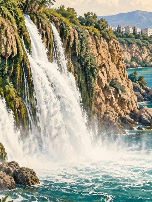 Illustration of Düden Waterfall, Antalya