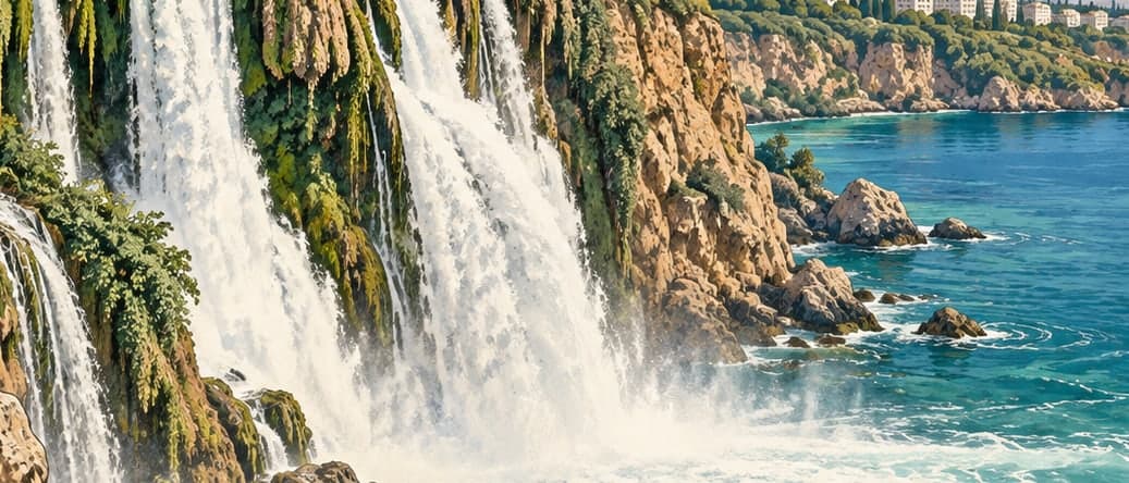 Illustration of Düden Waterfall, Antalya