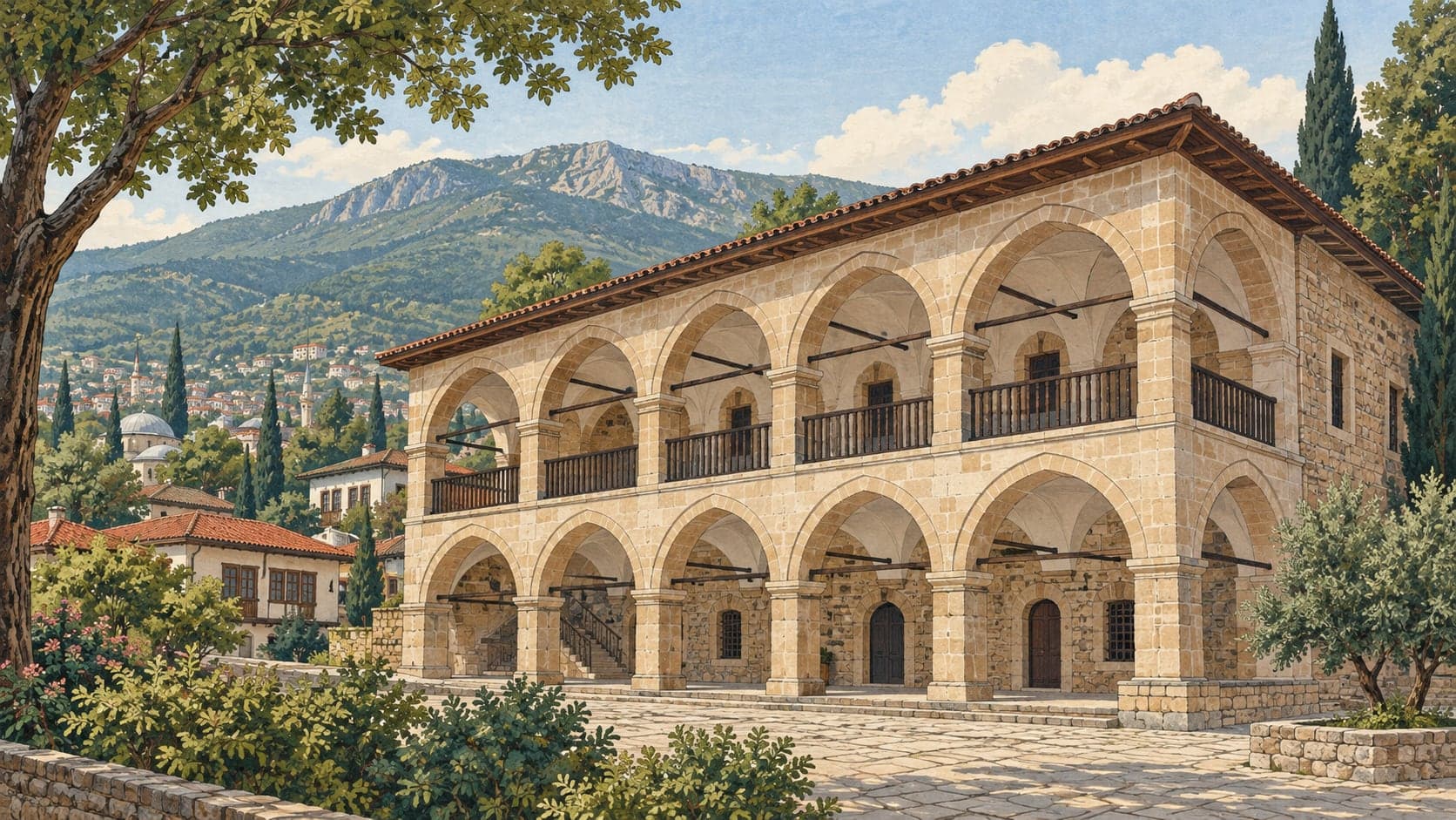 Illustration of Dündar House, Bursa