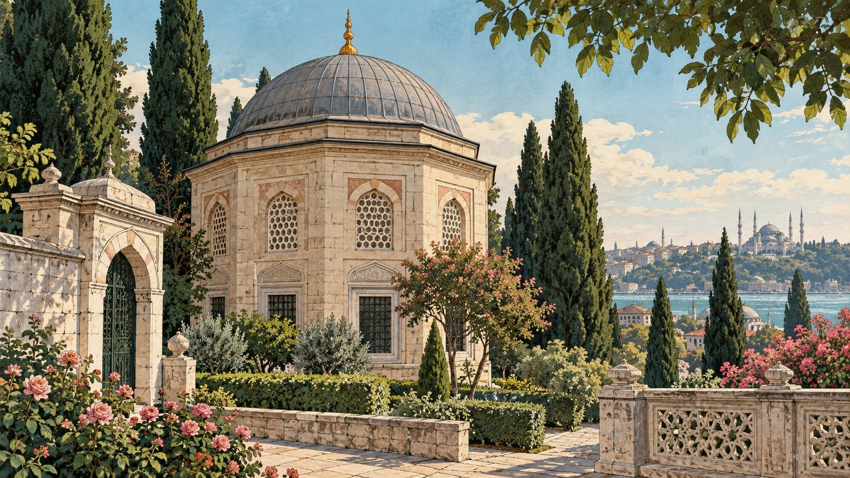 Illustration of Ekmekçi Ahmed Paşa Tomb, İstanbul