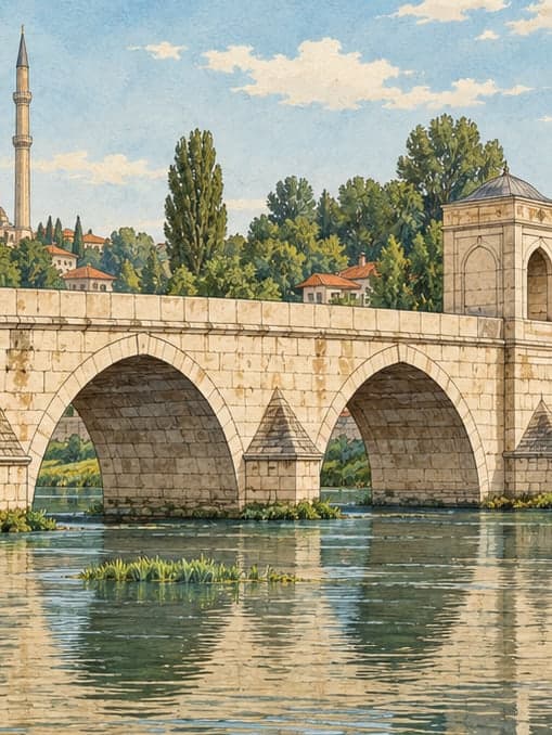 Illustration of Ekmekçizade Ahmet Paşa Tunca Bridge, Edirne