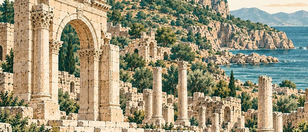 Illustration of Elaiussa Sebaste Ancient City, Mersin