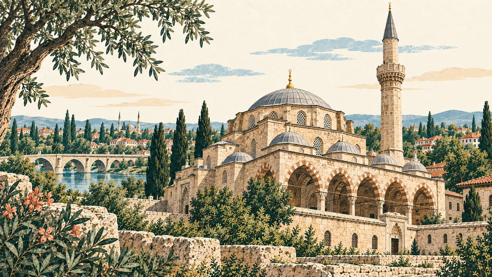 Illustration of Eski Cami, Edirne