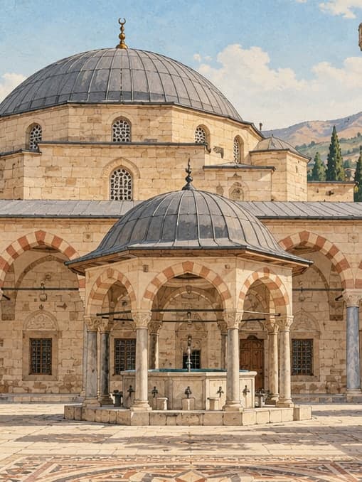 Illustration of Old Malatya (Battalgazi) Great Mosque, Malatya