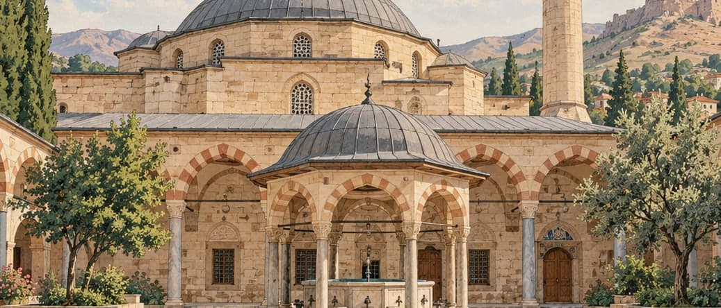 Illustration of Old Malatya (Battalgazi) Great Mosque, Malatya