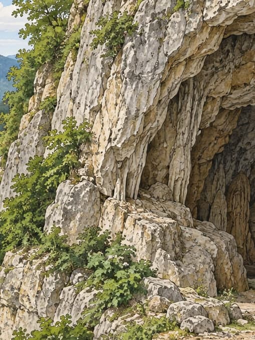 Illustration of Espiye Seven Mills Cave, Giresun