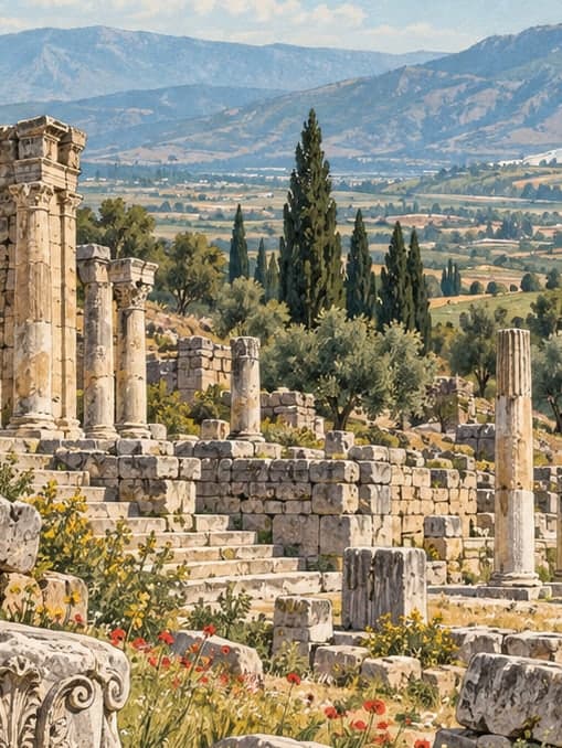 Illustration of Eumania Ancient City, Denizli