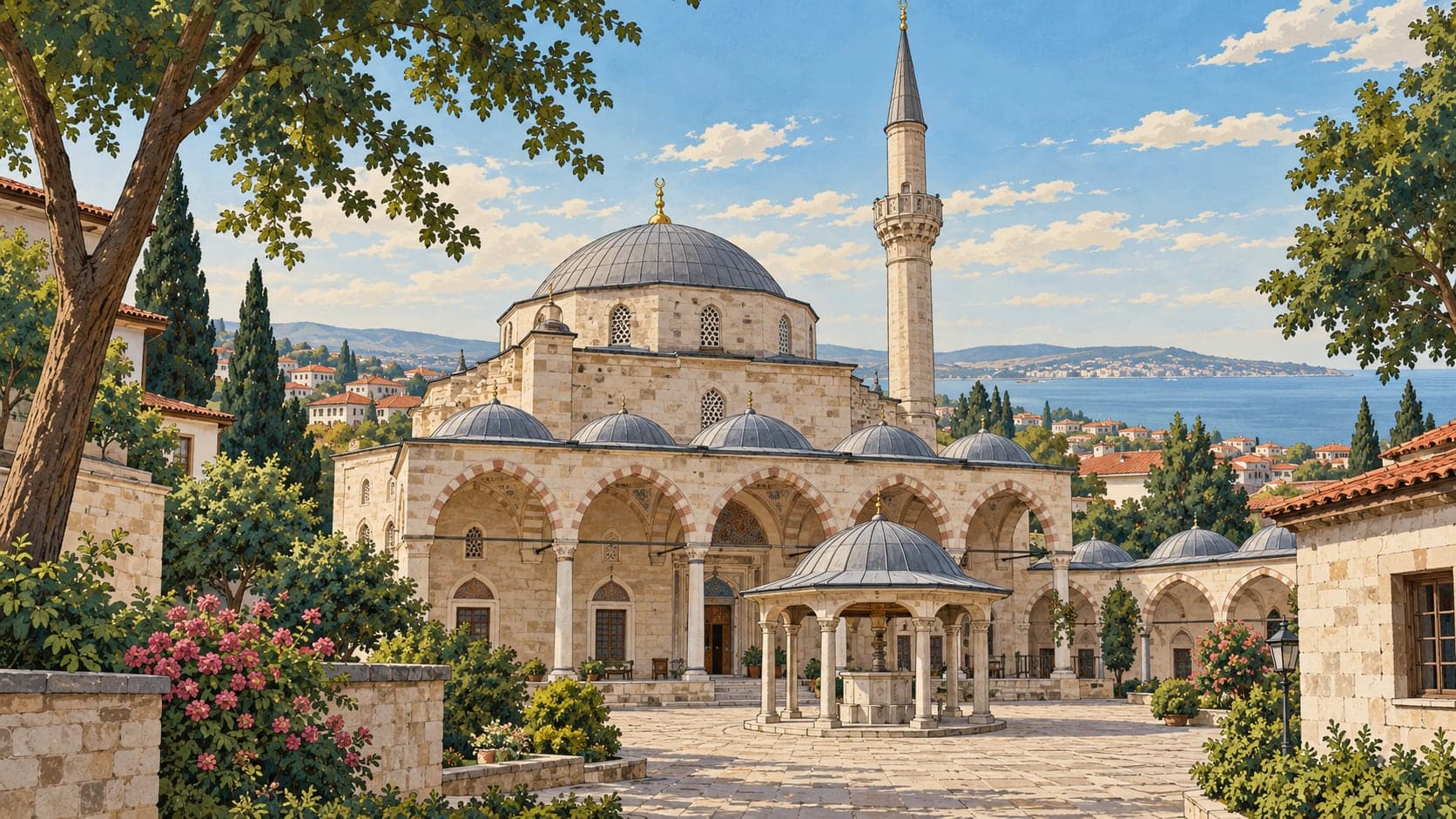 Illustration of Fatih Mosque, Tekirdağ