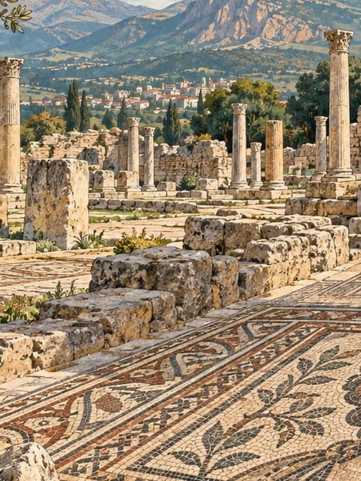 Illustration of Germanicia Ancient City Mosaics, Kahramanmaraş