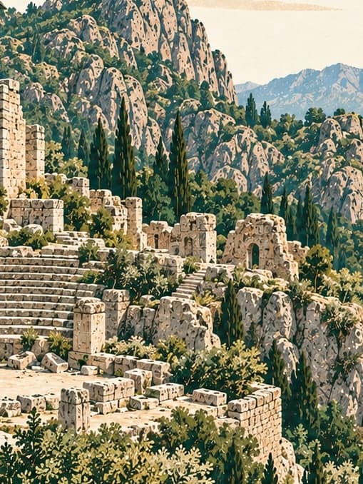 Illustration of Güllük Dağı - Termessos Milli Parkı, Antalya