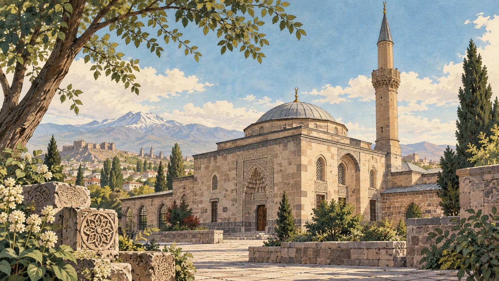 Illustration of Gülük Mosque, Kayseri