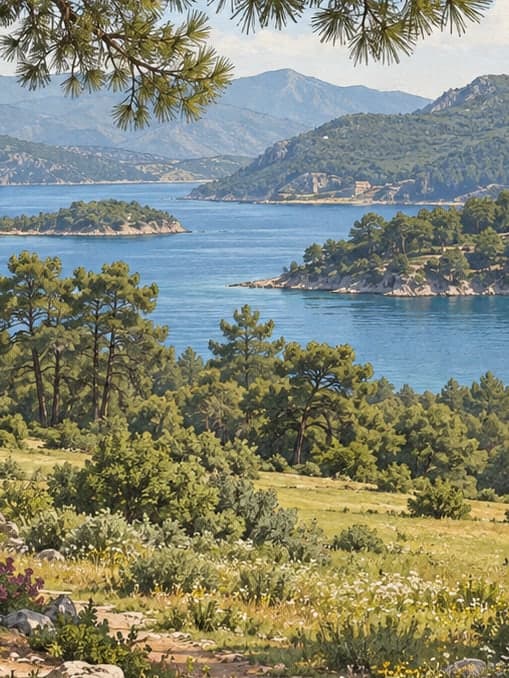 Illustration of Güvercinlik Nature Park, Muğla